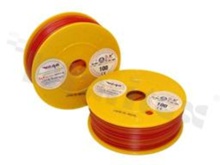 Przewód pojedynczy LGY/H05V-K; z wielodrutową miedzianą żyłą; czerwony/żółty; przekrój 0.75mm2; AWG 18; 500V; -40+105 st.C; 100m.