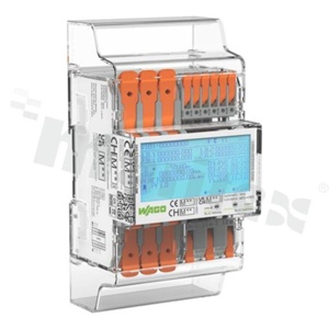 Licznik energii elektrycznej na szynę din; cyfrowy trójfazowy;IP51/IP20;65A; częstotliwość 45-60Hz;Modbus; Interfejs S0;3x230/400V AC; 5A; wyjście na górze (PS)