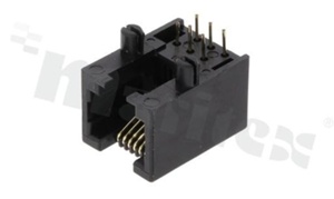 Gniazdo RJ12; 6-stykowe; montaż: THT; kątowe; gabaryt 6; styki złocone