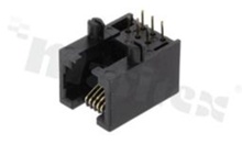 Socket RJ12; 6-contacts; THT; side entry; size 6; gold flash contact plating