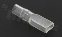 Osłonka do konektora płaskiego 4.8mm; na przewód OD=3.5mm L=22mm W=5.8mm; przezroczysta