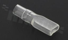 Insulation sleeve for flat connector 4.8mm; for wire OD=3.5mm;; L=22mm; W=5.8mm;; transparent