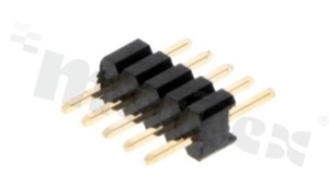Listwa stykowa do PCB; w rastrze 1,27mm; 1x5 styków; montaż THT; męska; prosta; jednorzędowa 2.6X2.6X7.2