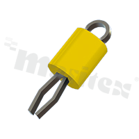 Test point; 0.81x0.38mm; phosphor bronze; silver plate; yellow; THT