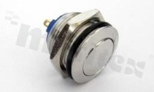 Push button switch; monostable; 16mm; solder terminals; stainless steel; silver button; IP65