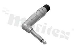 Connector: Jack 6.3mm; plug; male; mono; ways: 2; angled 90st.; grey