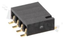 Listwa stykowa do PCB; w rastrze 2.54mm; 1x4 styków; montaż: SMT; żeńska; kątowa; jednorzędowe;