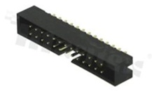 Full shrouded header for PCB; pitch 2.00mm; 26-contacts; THT; male; top entry