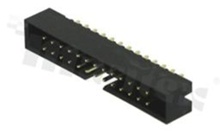 Full shrouded header for PCB; pitch 2.00mm; 26-contacts; THT; male; top entry