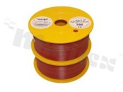 Przewód pojedynczy LGY/H05V-K; z wielodrutową miedzianą żyłą; czerwony/żółty; przekrój 0.35mm2; AWG 22; 500V; -40+105 st.C; 200m.