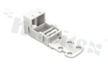 Adapter; do złączek 2-torowych 4mm2; ze stopką zatrzaskową; biały