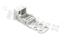 Adapter; for 2-track 4mm2 connectors; with snap-on foot; white