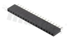 Listwa stykowa do PCB; w rastrze 2.54mm; 1x18 styków; montaż: THT; żeńska; prosta; jednorzędowe