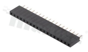 Pin Header; pitch 2.54mm; 1x18 pins; assembly: THT; female; straight; single row