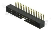 Full shrouded header for PCB; pitch 2.00mm; 34-contacts; THT; male; side entry