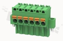 Pluggable terminal block; 5.00mm pitch; 6-ways; female; for wire 2.50mm2 (26-12AWG); R/A; with fixing screw; p.bronze contacts; spring clamp; brass cage; UL 300/10A TUV 320/20A