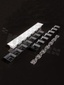 Shade C16872_DAISY-7X1-SHD, for lens C16989_DAISY-7X1, dimmensions: 279.5x39.6mm, height: 20,2mm, for LED Mid Power, color:black gloss, Ledil