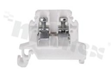 Installation terminal block; 1-level; 2-contacts; for wire 0,5-4,0mm2; screw terminal;white; Din rail; 690V/32A