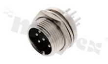 Microphone plug; 7 contacts; Male; for panel
