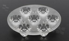 Lens for LED high power; angle: 38 degrees ; Number of LEDs: 7; Dimensions: round 67mm; Height: 13.4mm; material: PMMA; PC; Fastening: screw