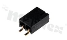 Listwa stykowa do PCB; w rastrze 2.54mm; 1x2 styków; montaż: SMD; żeńska; kątowa; jednorzędowe