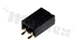 Pin Header; pitch 2.54mm; 1x2 pins; assembly: SMD; female; angled; single row