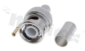 Złącze BNC; wtyk męski; zaciskany; do kabla RG59