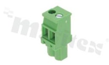 Listwa zaciskowa rozłączalna; w rastrze 5.00mm; 2-torowa żeńska; na przewód 2.5mm2 (28-12AWG); kierunek wtykania prostopadły do osi przewodów; styki z fosforobrązu; mosiężna klatka przewodu; UL 300V/16A