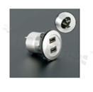 MicroUSB2.0 socket; female; mounting hole 22mm; connection to MicroUSB2.0 male plug; silver; aluminum alloy.