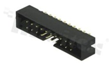 Full shrouded header for PCB; pitch 2.00mm; 20-contacts; THT; male; top entry