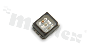 LED; SMD 3528 PLCC6; RGB; red: typ. 622 nm; 500-700mCd/20mA; green: typ. 520nm; 800-1200mCd/20mA; blue: 465 nm; 200-300mCd/20mA; water-clear; 120 degree