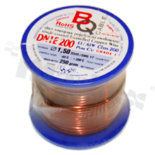 Insulated winding wire; with one layer of enamel insulation; diameter 1.50mm; SWG 17; -65+200 deg.C; 16m; 250g.