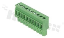 Listwa zaciskowa rozłączalna; w rastrze 5.00mm; 10-torowa żeńska; na przewód 2.5mm2 (28-12AWG); kierunek wtykania prostopadły do osi przewodów; styki z fosforobrązu; mosiężna klatka przewodu; UL 300V/16A