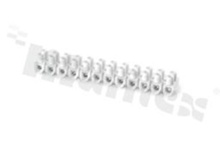 Listwa zaciskowa gwintowana; 12-torowa; 24 zaciskowa; żeńska; na przewód 1,5-4mm2; mosiężna; biała; 450V/32A