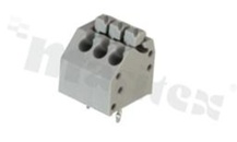 Listwa zaciskowa do PCB; w rastrze 3.50mm; 3-torowa; skośne wejście przewodu; na przewód 0.20-1.00mm2 (28-18AWG); ze stykiem sprężynowym; czarna; UL 300V/10A, TUV 250V/10.5A