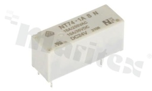 Przekaźnik elektromagnetyczny; prąd znamionowy 10A; napięcie cewki 24VDC; pojedynczy styk zwierny (1A); 10A/30VDC; 10A/250VAC; materiał styków:AgSnO2