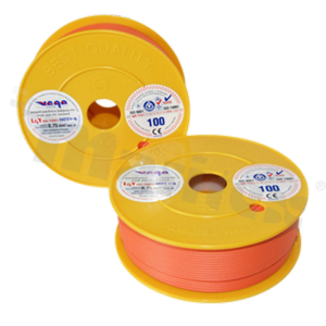 Przewód pojedynczy LGY/H05V-K; z wielodrutową miedzianą żyłą; pomarańczowy; przekrój 0.75mm2; AWG 18; 500V; -40+105 st.C; 100m.