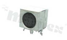 Mini-DIN Socket; female; 8 contacts; right angle; shielded; for PCB