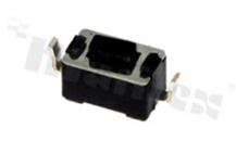 Przełącznik Tact Switch; SMD; wymiary korpusu 3.0x6.0; h=4.3mm; pionowy; o sile nacisku 160gf; przycisk prostokątny