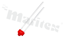 Dioda LED FYL-1804ED1A ; 1.8mm nipple type; czerwona; 618-628nm; 30mcd/20mA; dyfuzyjna; 40 stopni