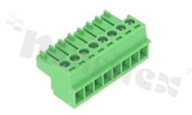 Pluggable terminal block; 3.50mm pitch; 8-ways; female; for wire 0.5-1.50mm2(28-16AWG); wire insertion direction same as plug-in direction; p.bronze contacts; brass cage; UL 300V/8A