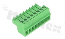 Listwa zaciskowa rozłączalna; w rastrze 3.50mm; 8-torowa; żeńska; na przewód 0.5-1.50mm2(28-16AWG); kierunek wtykania równoległy do osi przewodu; styki z fosforobrązu; mosiężna klatka przewodu; UL 300V/8A