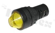 Lampka sygnalizacyjna; 22mm; zacisk śrubowy; plastik; podświetlenie pełne żółte LED 24V; IP65. 
