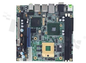 Socket M Intel Core 2 Duo Mini ITX SBC with Intel  945GME + ICH7M/-DHChipset; VGA/LVDS; PCI Express x16 and Firewire; RAID 0/1 (optional); 4COM; 8 USB 2.0;2 IEEE 1394a