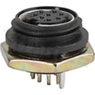 DIN connectors; Female; 1 A; Bulkhead, Panel, Rear Side Nut, Through Hole; Unshielded