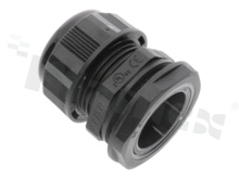 Cable gland PG21; nylon; PG21 9-16mm; black; flat O-ring; with lock-nut; for wrench 33