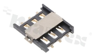 Podstawka karty Nano-SIM; 6-stykowa; SMD; kontakty złocone 3u"; z z ogranicznikiem karty