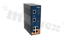 Switch przemysłowy zarządzalny; 6 portów 10/100Base-T(X) RJ45; temp. pracy: -40+70 st.C; zasilanie redundantne 12...48VDC; montaż na szynie DIN