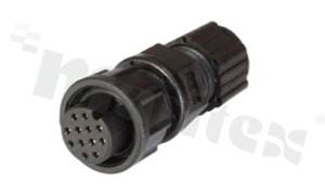 Wtyk seria BU; 10-stykowy; żeński; prosty; I= 2A; napięcie pracy 250V; kabel: 4.5-6.5mm2; z połączeniem zatrzaskowym; IP67