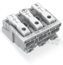 Installation terminal block; 3-ways; 15-clamps; for wire 0.5-2.5mm2 (22-14AWG); without PE contact; white; 500V/24A